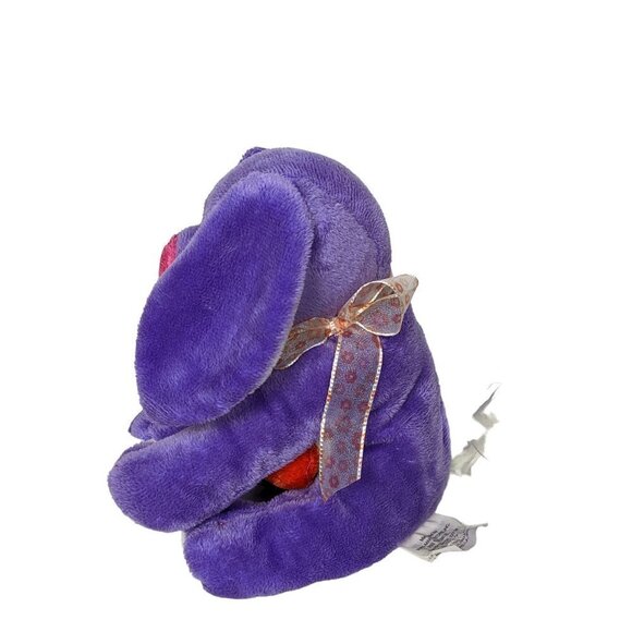 Walmart Easter Bunny Rabbit Purple Spring Holding Carrot Stuffed Animal 7" - Picture 4 of 6